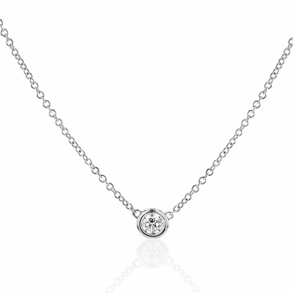 14K White Gold .40 Diamond Pendant 🌹 - Picture 13 of 13